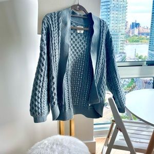 Sage green over sized knit cardigan